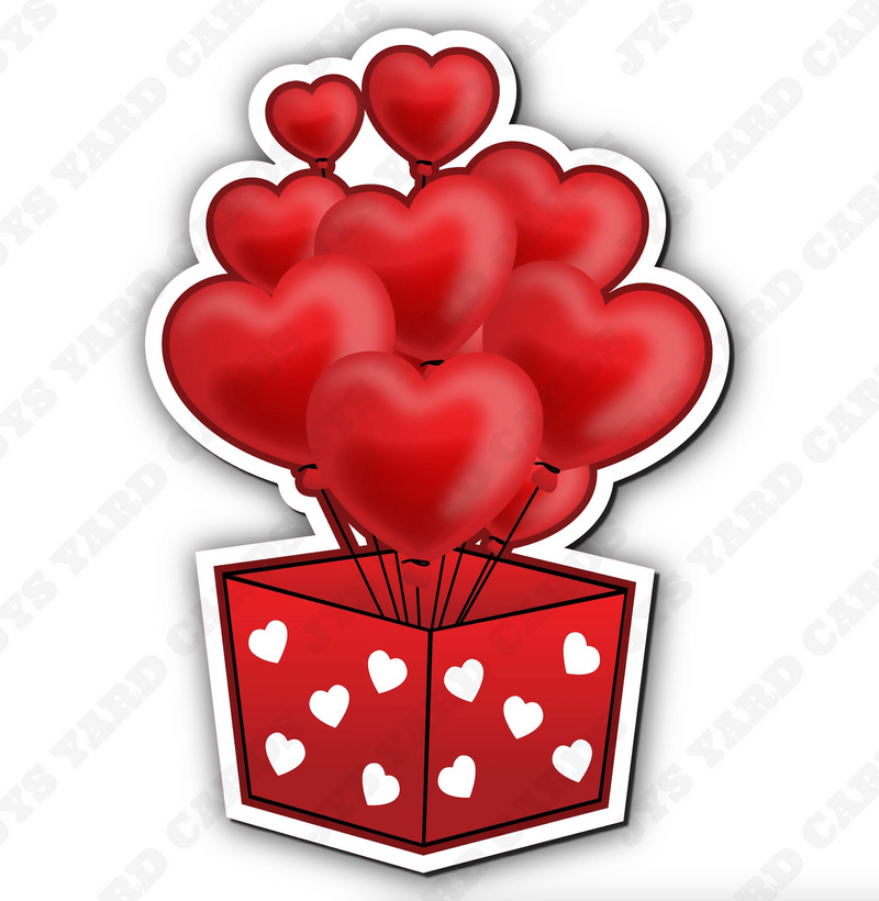 BOX OF BALLOON HEARTS: RED