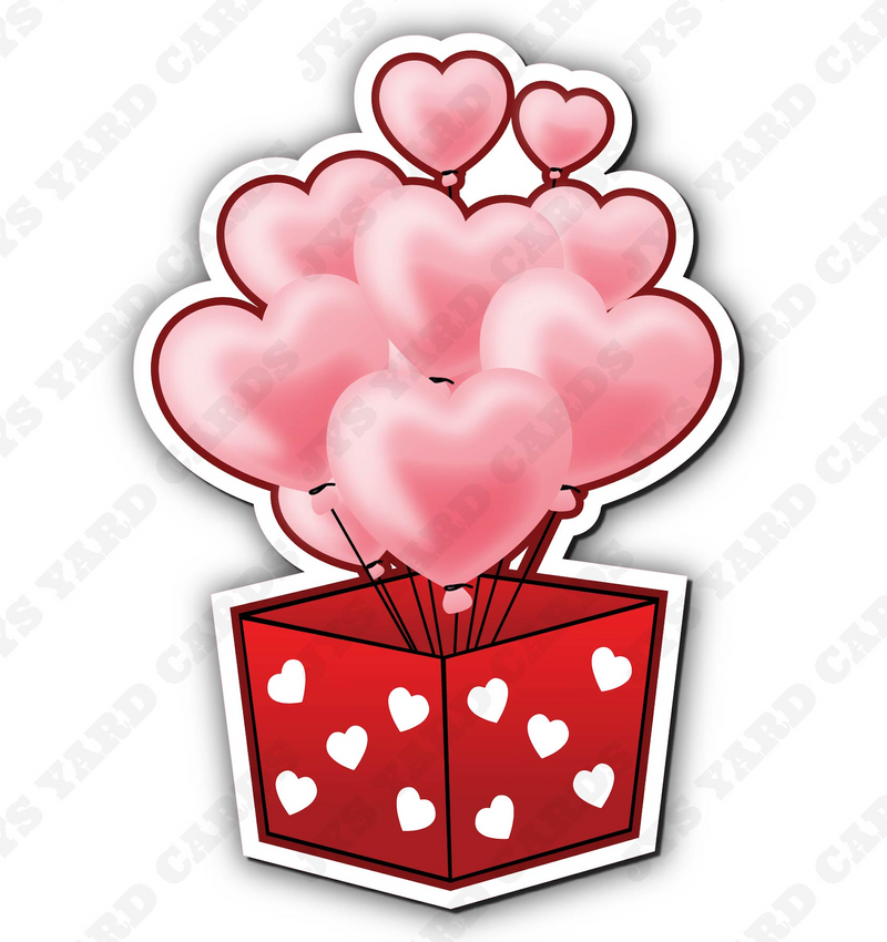 BOX OF BALLOON HEARTS: PINK