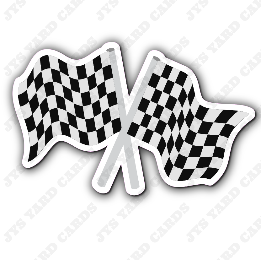 CHECKERED FLAG - Yard Card Signs by JYS International