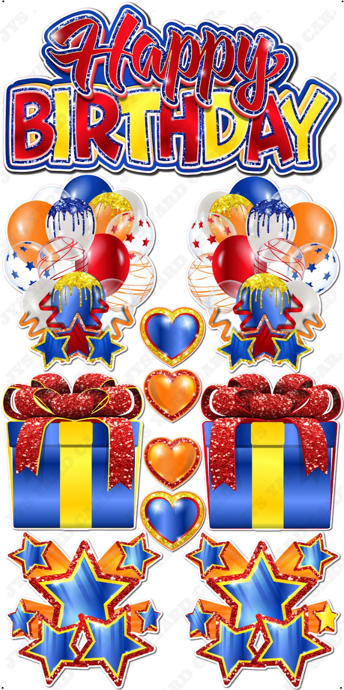 JAZZY QUICK SET: Blue, Orange, Red & Yellow - Yard Card Signs by JYS International