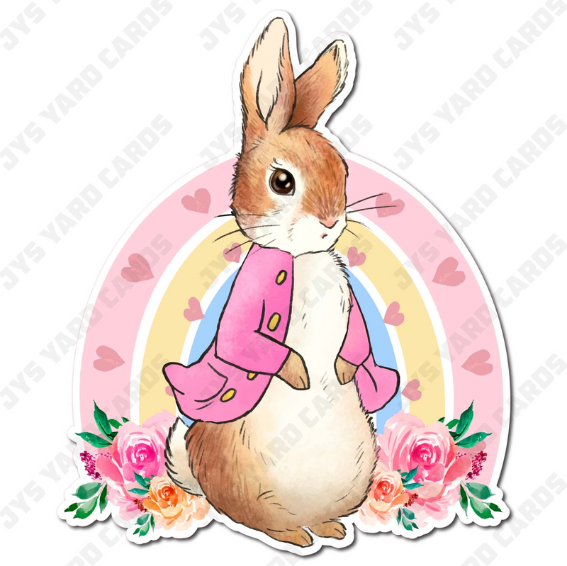 FLOPSY RABBIT: HEART RAINBOW - Yard Card Signs by JYS International