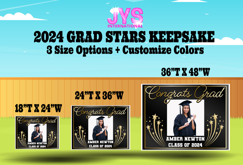 GRAD STARS PHOTO KEEPSAKE: SINGLE - Yard Card Signs by JYS International