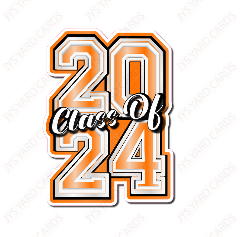 CLASS OF 2024: ORANGE - Yard Card Signs by JYS International