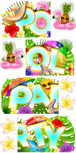 POOL PARTY THEMED EZ SET - Yard Card Signs by JYS International