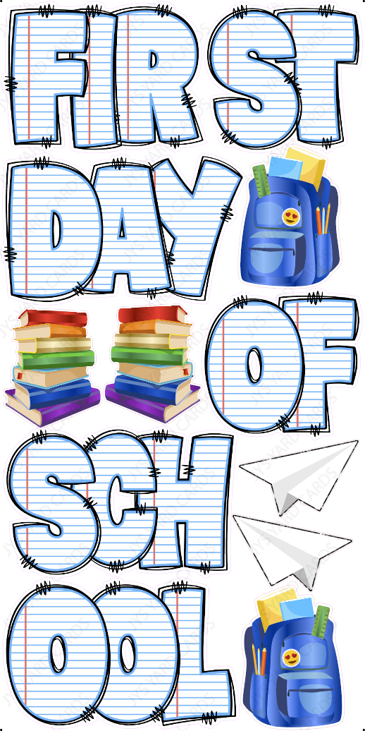 NOTEBOOK FIRST DAY OF SCHOOL EZ SET - Yard Card Signs by JYS International