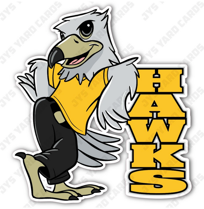 STANDING HAWK MASCOT - Yard Card Signs by JYS International