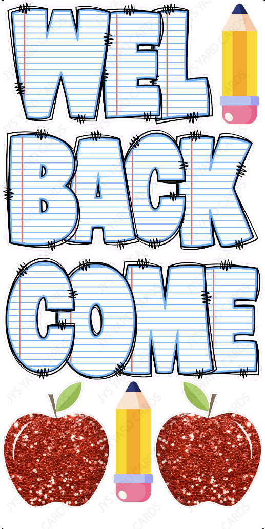 NOTEBOOK WELCOME BACK EZ SET - Yard Card Signs by JYS International