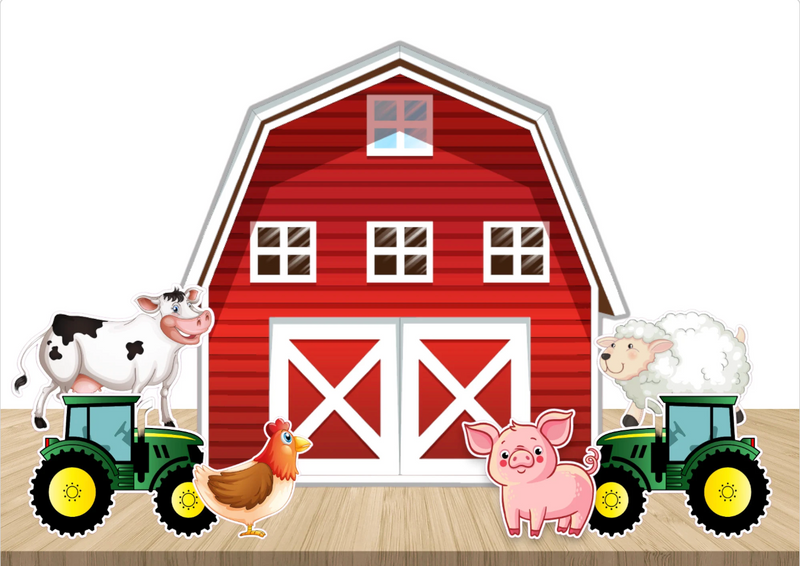 Red Farmhouse Party Backdrop