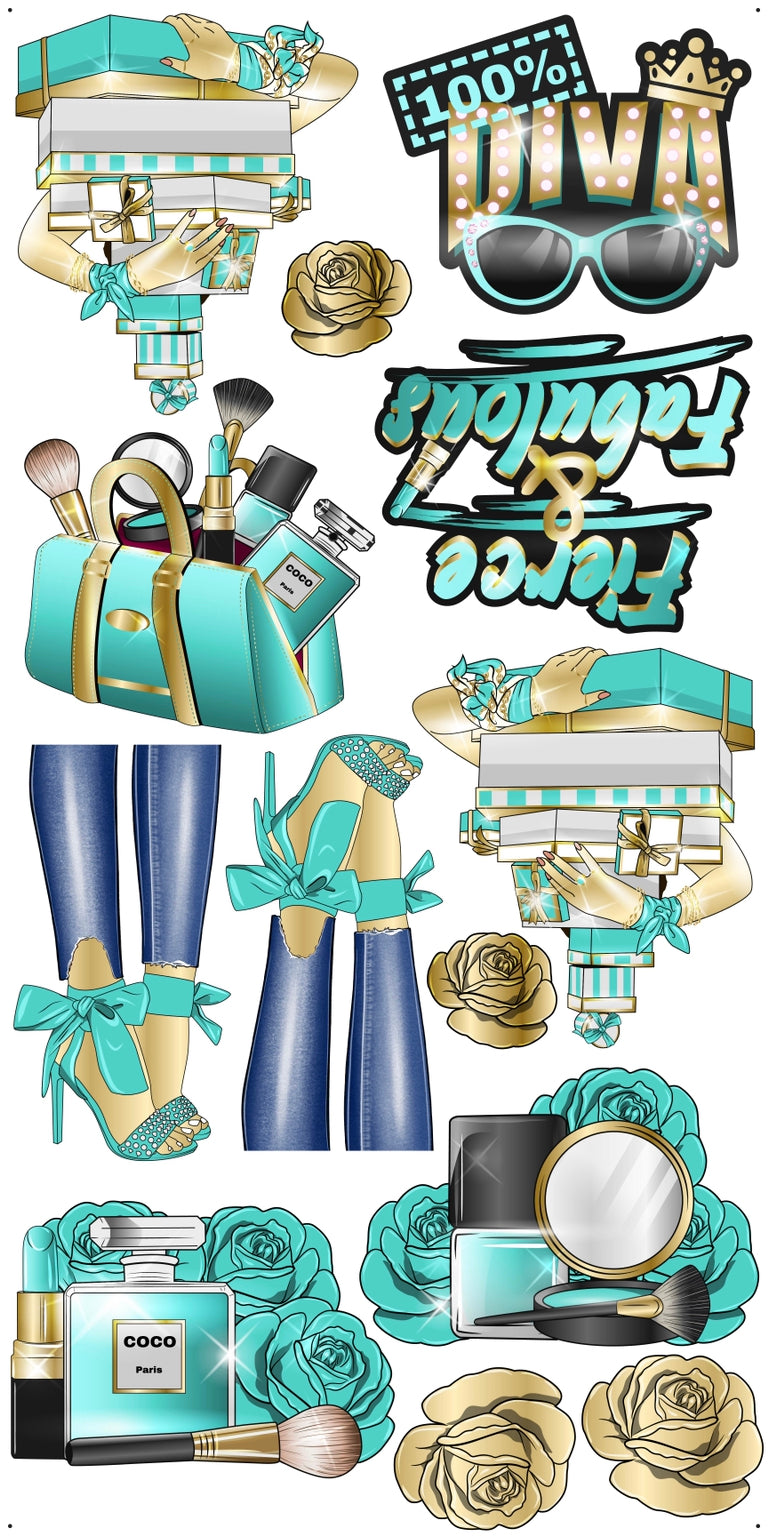 HIGH FASHION: Gold & Teal