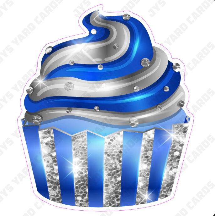 CUPCAKE: Blue & Silver