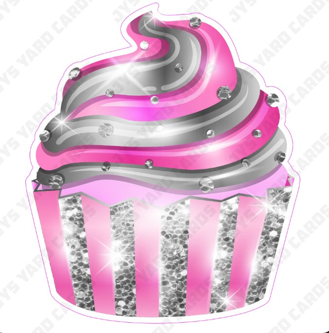 CUPCAKE: Pink & Silver