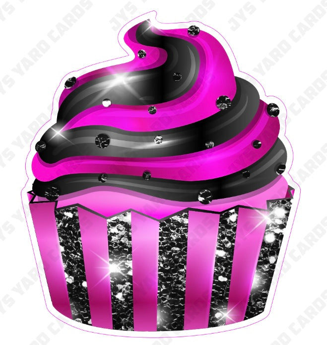 CUPCAKE: Hot Pink & Black