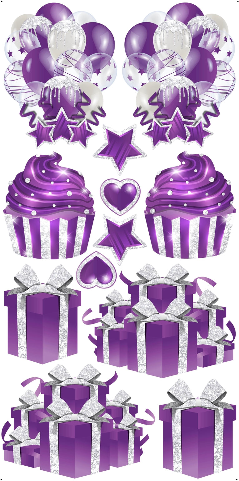 JAZZY FLAIR: Purple & White Glitter