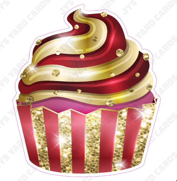 CUPCAKE: Burgundy & Gold