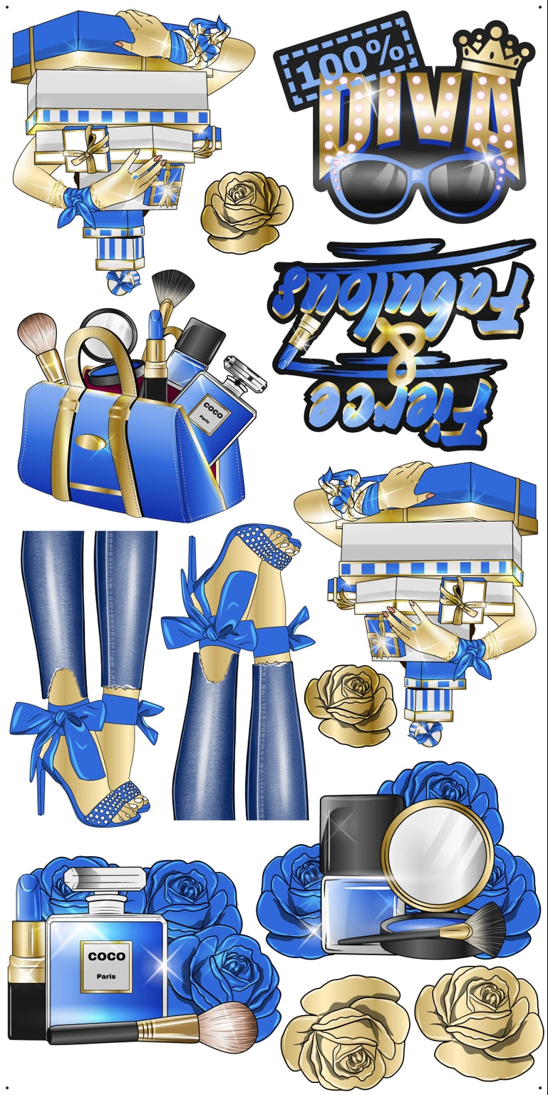 HIGH FASHION: Gold & Blue