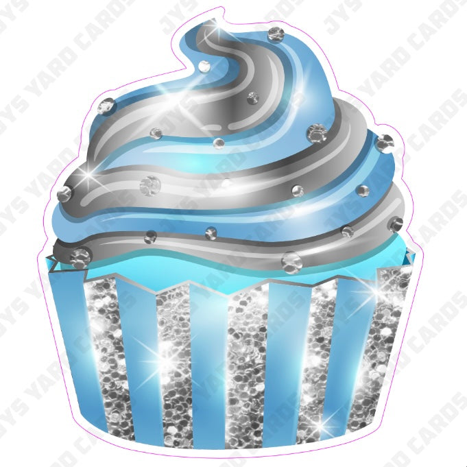 CUPCAKE: Light Blue & Silver