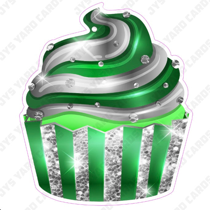CUPCAKE: Green & Silver