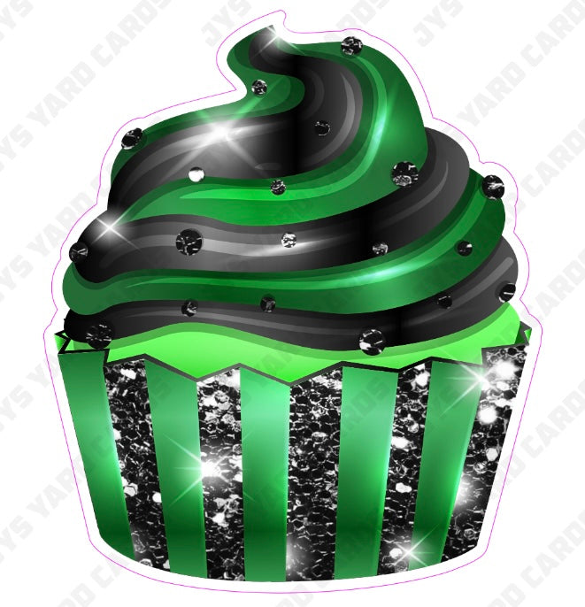 CUPCAKE: Green & Black - Yard Card Signs by JYS International