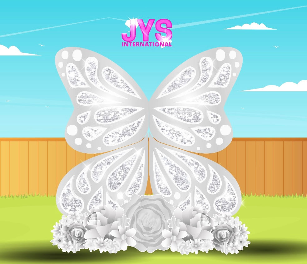 JYS BUTTERFLY CUTIE: 5FT WHITE - Yard Card Signs by JYS International