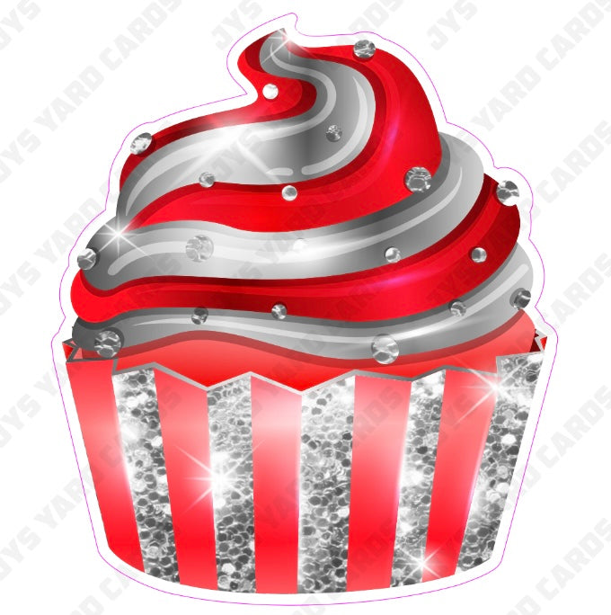 CUPCAKE: Red & Silver
