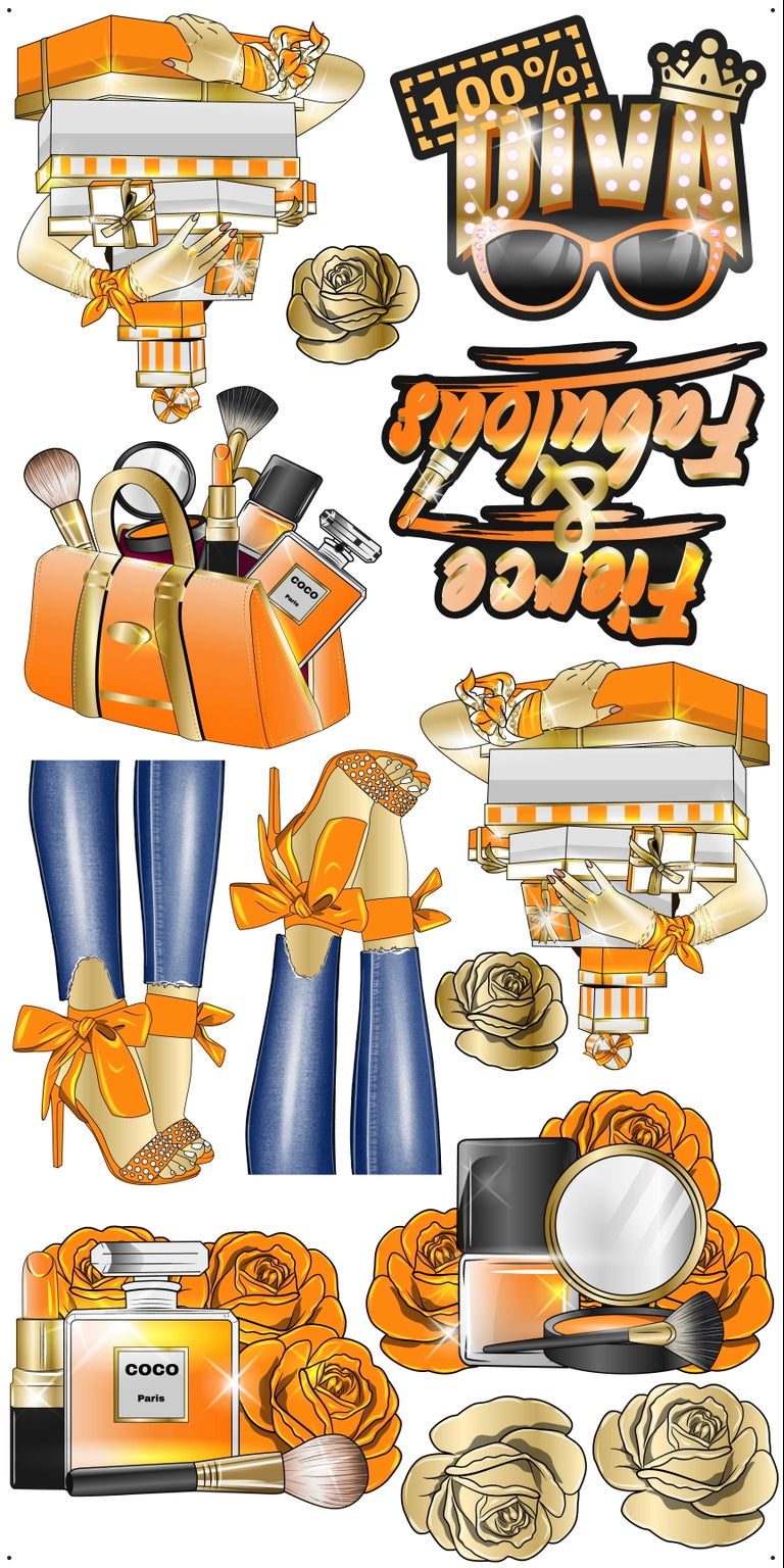 HIGH FASHION: Gold & Orange