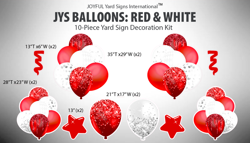 JYS BALLOONS: RED & WHITE