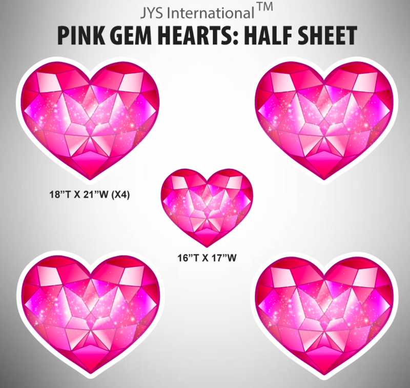 PINK HEART GEMS: HALF SHEET