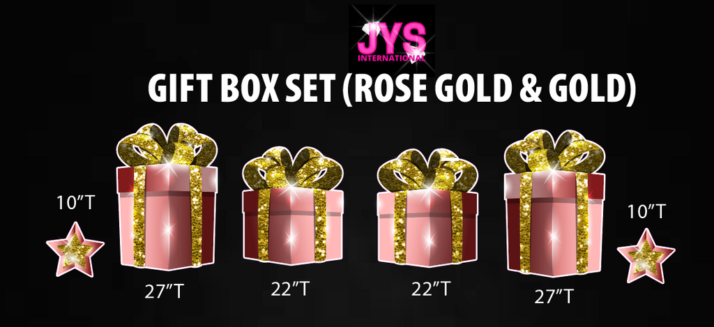 GIFT BOX (ROSE GOLD & GOLD) - Yard Card Signs by JYS International