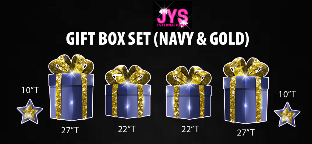 GIFT BOX (NAVY & GOLD) - Yard Card Signs by JYS International