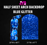 BLUE GLITTER ARCH BACKDROP: HALF SHEET