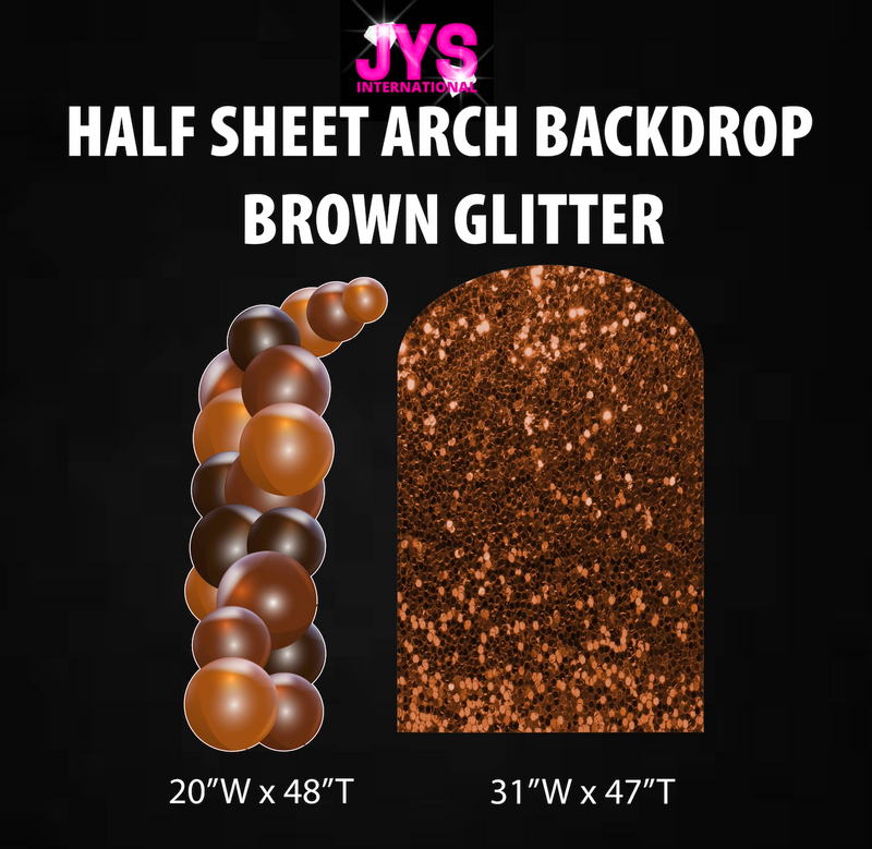 BROWN GLITTER ARCH BACKDROP: HALF SHEET