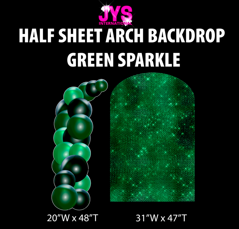 GREEN SPARKLE ARCH BACKDROP: HALF SHEET