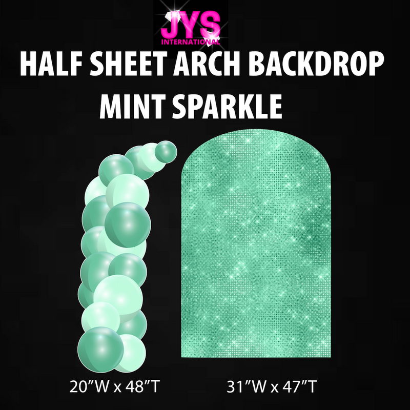 MINT SPARKLE ARCH BACKDROP: HALF SHEET