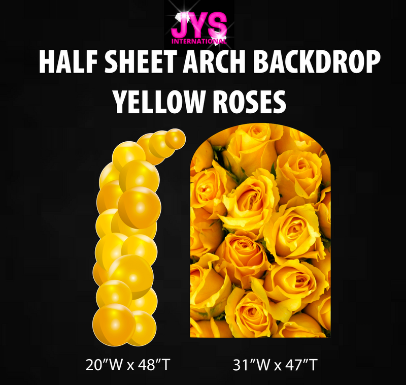 YELLOW ROSES ARCH BACKDROP: HALF SHEET