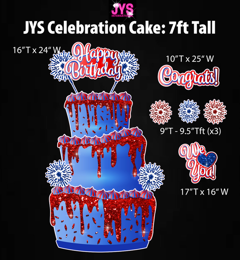 JYS CELEBRATION CAKE: BLUE & RED
