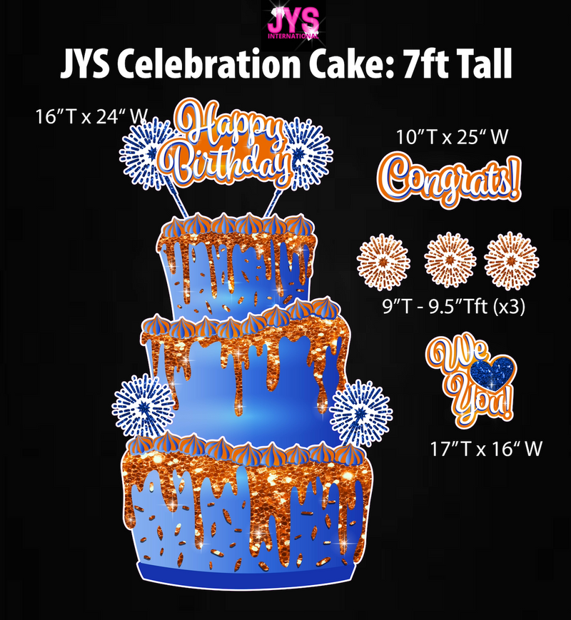 JYS CELEBRATION CAKE: BLUE & ORANGE