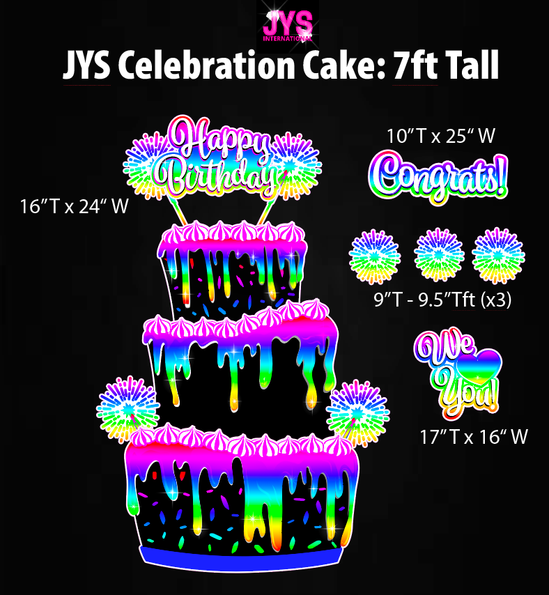 JYS CELEBRATION CAKE: NEON RAINBOW