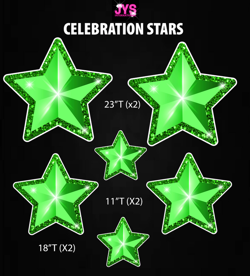 GREEN CELEBRATION STARS: HALF SHEET