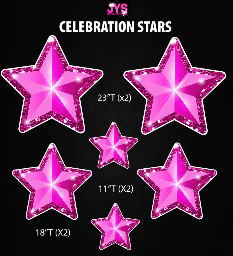 PINK CELEBRATION STARS: HALF SHEET