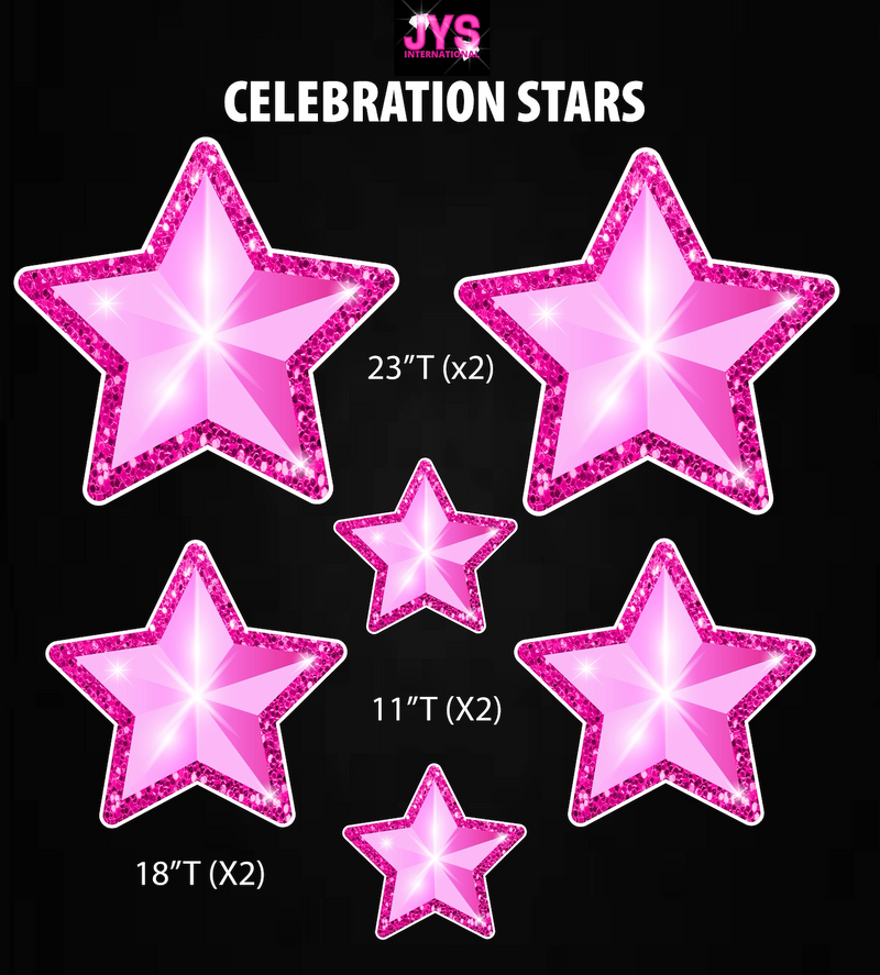LIGHT PINK CELEBRATION STARS: HALF SHEET