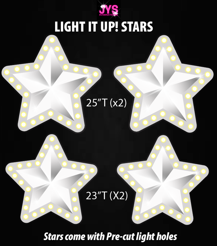 LIGHT IT UP! WHITE STARS: HALF SHEET