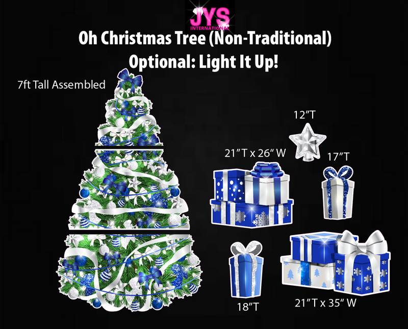 BLUE OH XMAS TREE & GIFT BOXES (Optional: Light It Up!)