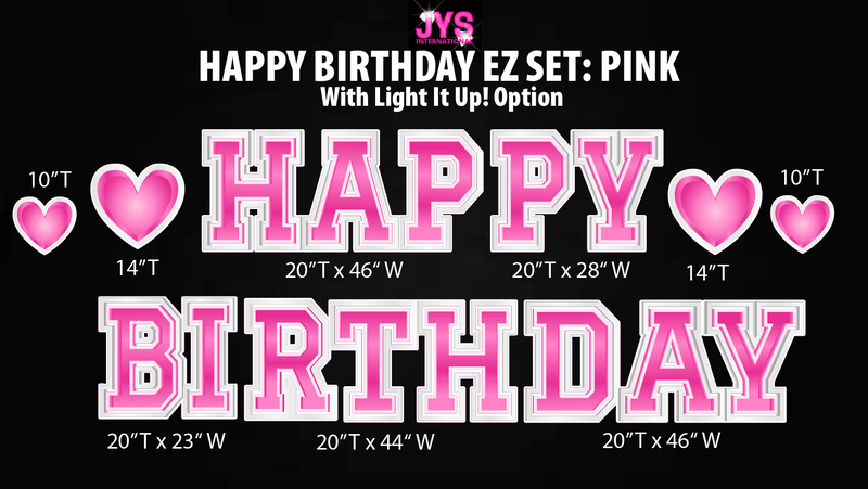 MARQUEE BIRTHDAY EZ SET (Light It Up Optional): PINK