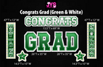 CONGRATS GRAD (With Light It Up Option): GREEN & WHITE