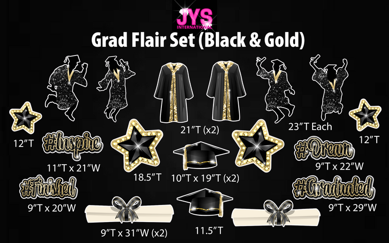 GRAD FLAIR: BLACK & GOLD