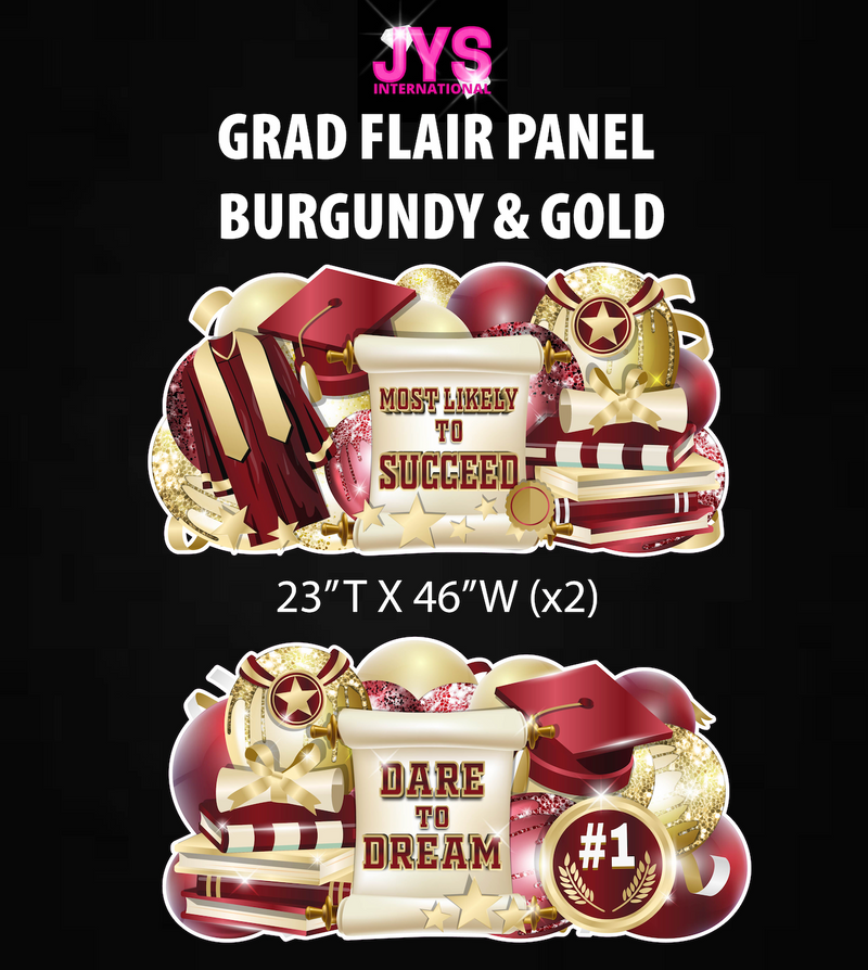 GRAD PANELS: BURGUNDY & GOLD