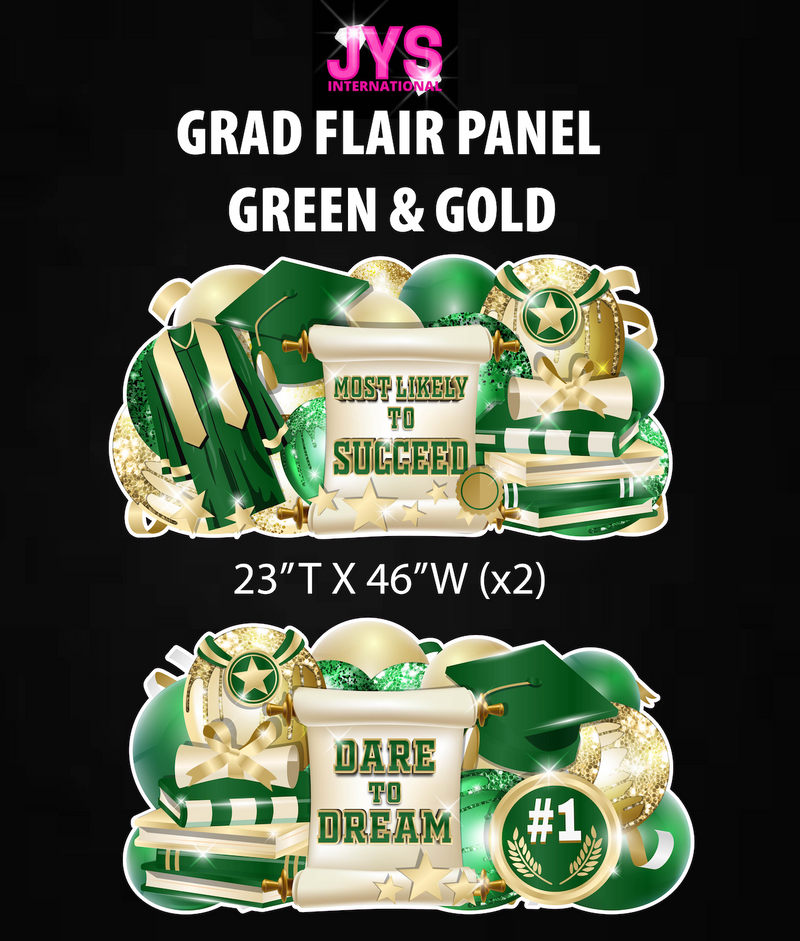 GRAD PANELS: GREEN & GOLD