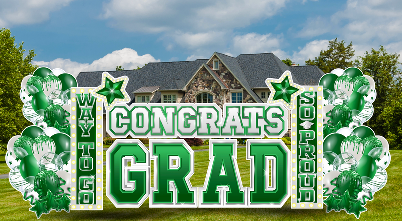 CONGRATS GRAD: GREEN & WHITE