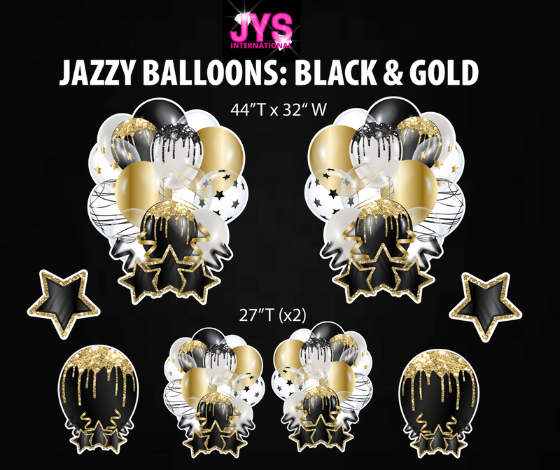 JAZZY BALLOONS: BLACK & GOLD