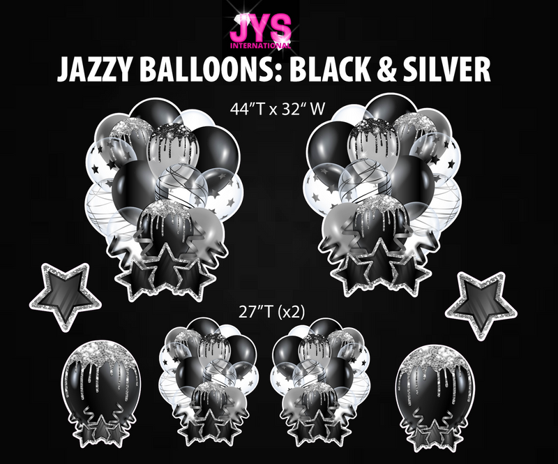 JAZZY BALLOONS: BLACK & SILVER